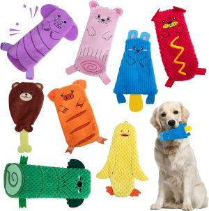 Inbelive Dog Toy, 8 Pack Dog Squeaky Toys for Chewer Small, Medium, and Large Breed,Cute Durable Interactive Dog Toys for Indoor Puppy Teething, Pet Entertaining, Fun, with Squeaker & Crinkle Paper