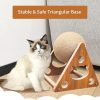 Inbelive Cat Toys Sisal Scratcher Ball, Natural Sisal Cat Scratching Ball, Cat Scratcher Toy with Ball, Scratching Ball for Cats and Kittens, Interactive Solid Wood Scratcher Pet Toy, Diameter 6.5 Inch