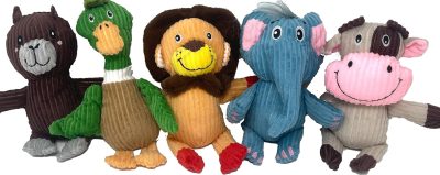 Inbelive 5 Pack Tough Layer Plush Dog Toys Assortment Value Bundle Dog Squeaky Toys Assortment Puppy Pet Mutt Dog Toy Dog Squeak Toy for Medium Large Dogs