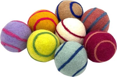 Inbelive Wool Ball Cat Toys, Eco Friendly Safe for Cats Ferrets and Small Animals, Safe Pet Balls for Indoor and Outdoor Use, (Extra Lg - Spiral)