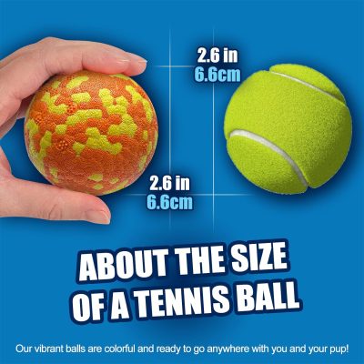 Inbelive Dog Balls, Indestructible Tennis Balls for Dogs, Durable Bouncy Dog Toy Balls for Aggressive Chewers, Interactive Dog Toys for Fetch Game, Lightweight Floating Dog Toys (4 Balls)