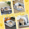 Inbelive Cat Tunnel Bed Indoor: Detachable Kitty Pet Play Tube - Washable Kitten Cave Mat with Ball Toys