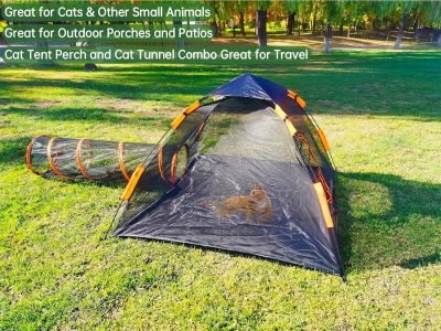 Inbelive Portable Outdoor Cat Enclosures for Indoor Cats, 4-in-1 Large Cat Tent Outdoor with Tunnel for Cats and Other Pets