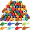 Inbelive 120 Pcs Rainbow Furry Cat Mouse Toys Interactive Rattle Cat Toy Mice Small Soft Rustle Sound Kitten Toys for Pets Cat Puppy Kittens Play, Assorted Colors
