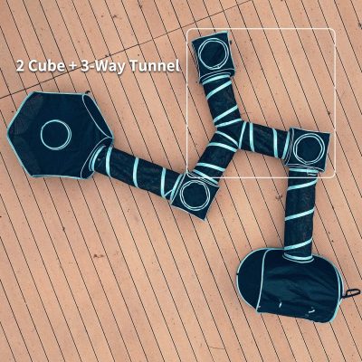 Inbelive Cat Furniture Tent for Indoor and Outdoor Playpen Portable Cat Tunnels, Outdoor Kennel (2 Cube + 3-Way Tunnel)
