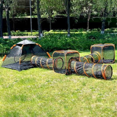 Inbelive Portable Outdoor Cat Enclosures for Indoor Cats, 4-in-1 Large Cat Tent Outdoor with Tunnel for Cats and Other Pets