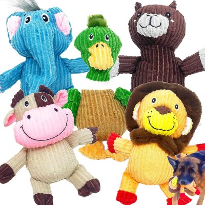 Inbelive 5 Pack Tough Layer Plush Dog Toys Assortment Value Bundle Dog Squeaky Toys Assortment Puppy Pet Mutt Dog Toy Dog Squeak Toy for Medium Large Dogs